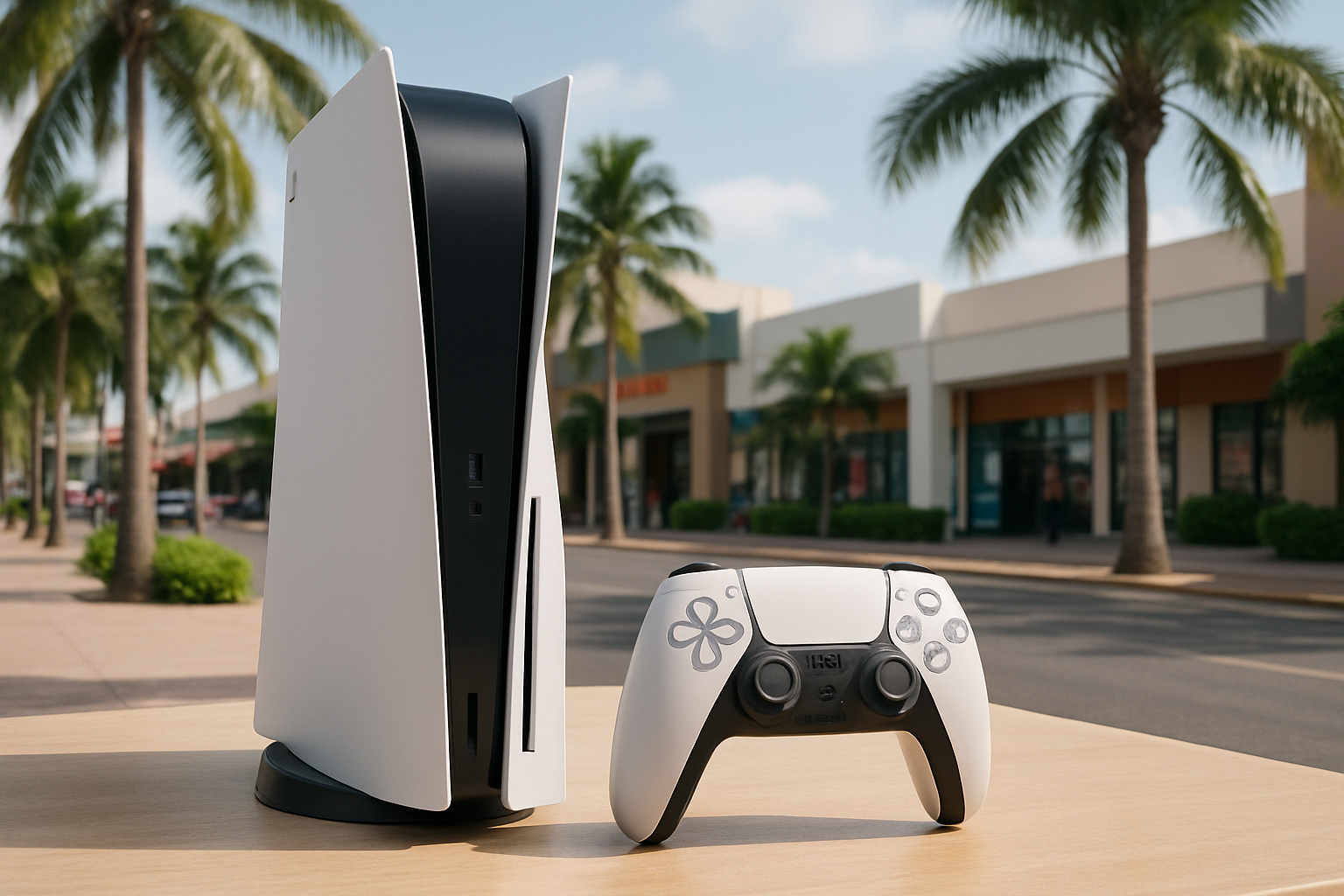 Gaming console with controller