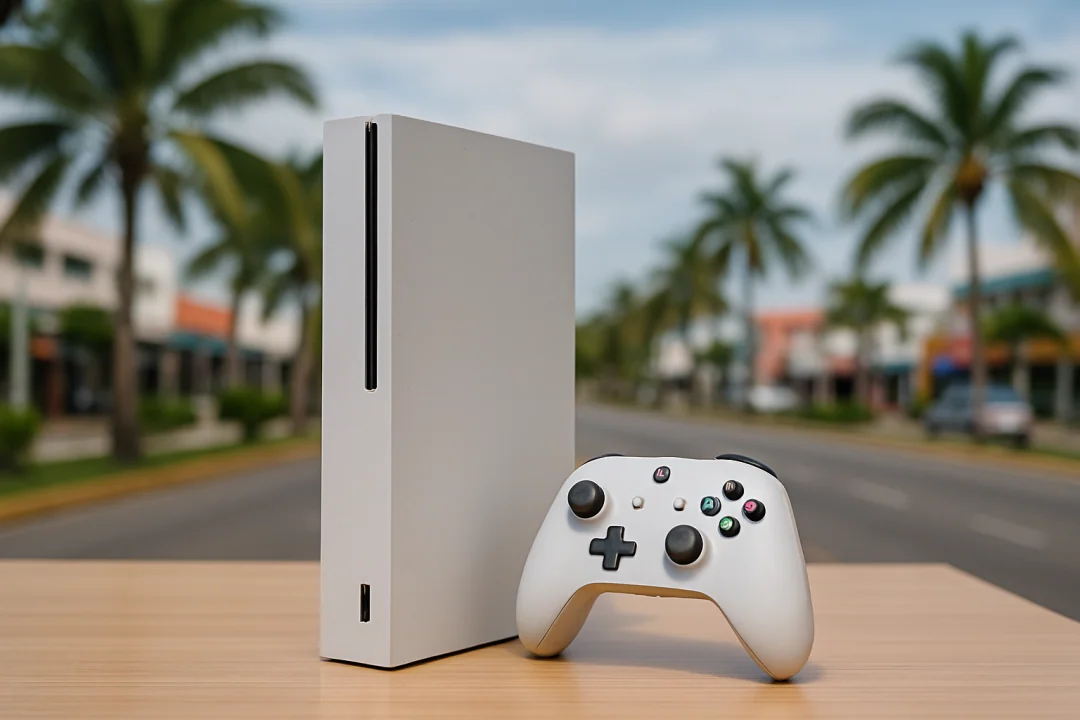 Gaming console with controller