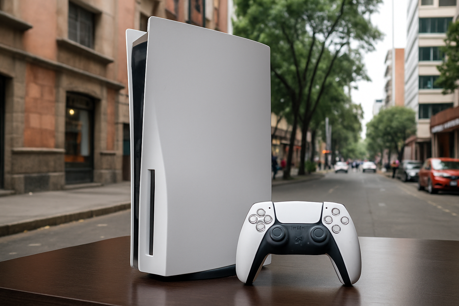 Gaming console with controller