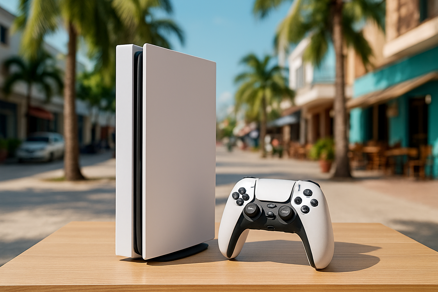 Gaming console with controller