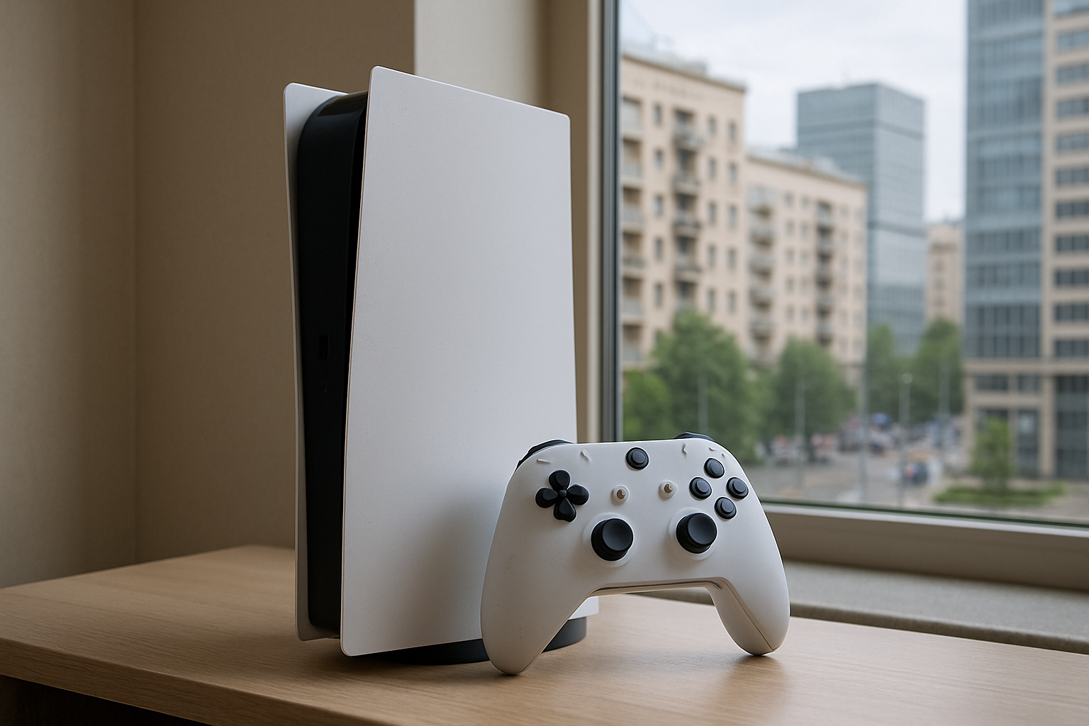 Gaming console with controller