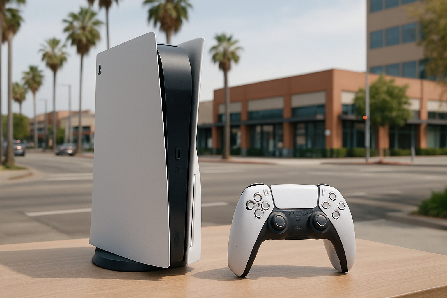 Gaming console with controller